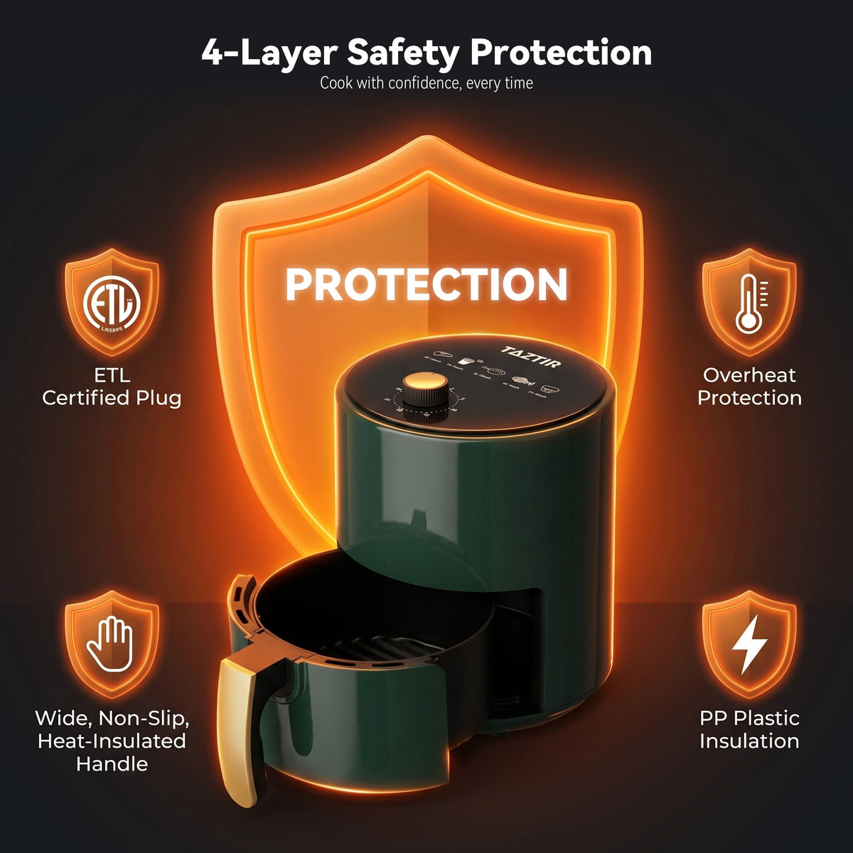 1300W High-Power Air Fryer Suitable for Roasting