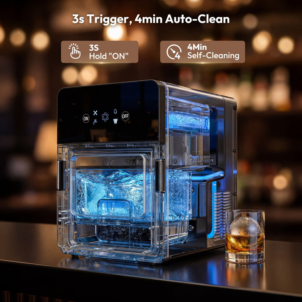 SIMZLIFE 2-in-1 Nugget Ice Maker and Water Dispenser, 30 Lbs/24H, Soft Chewable Ice, Self-Cleaning Countertop Ice Machine