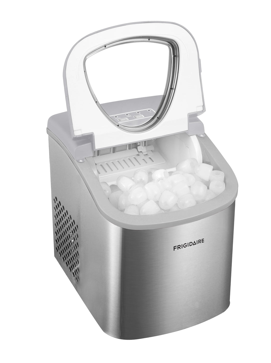 Frigidaire 26 lb Bullet Ice Maker Stainless Steel - compact, high-capacity icemaker producing bullet-shaped ice ideal for kitchens, parties, and entertaining