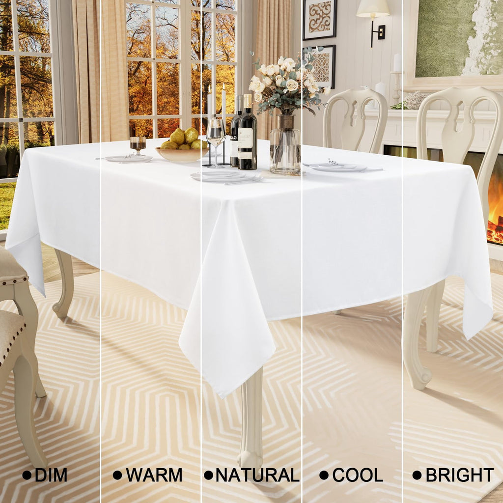 decorUhome Linen Rectangle Tablecloth 52x70 inch, Stain and Wrinkle Resistant Washable Table Cloth, Decorative Waterproof Fabric Table Cover for Dining Party, Sage Green