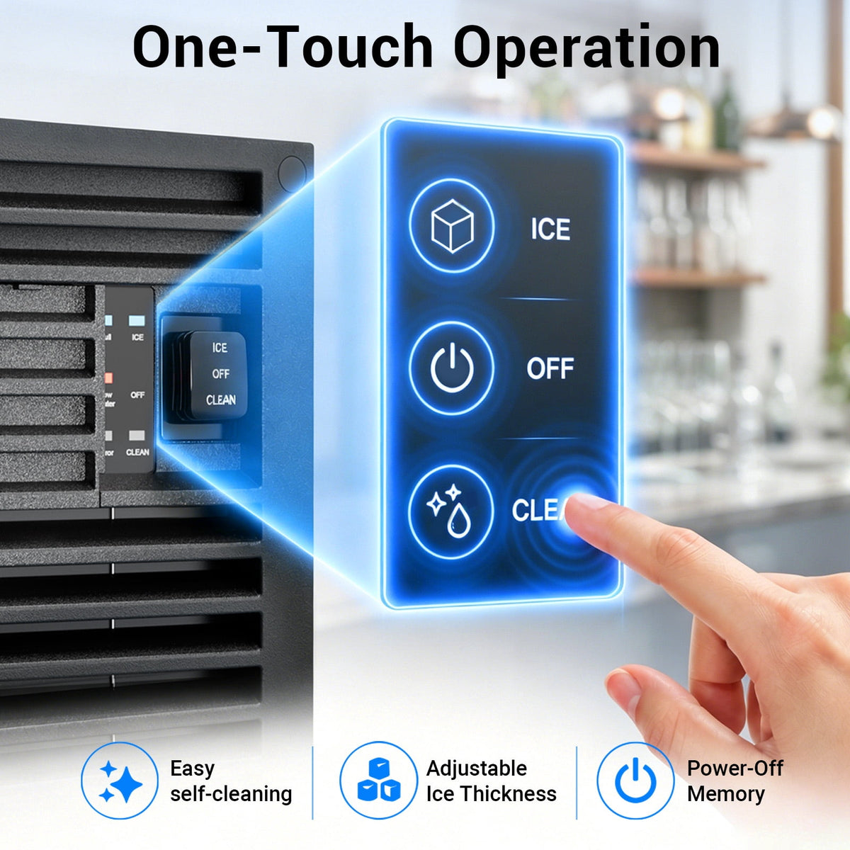 Ecojoy Commercial Ice Maker Machine, 150 Lbs/Day Stainless Steel Under Counter Ice Maker, 40Lbs Ice Storage Bin, Water Filter, 45 Cubes in 8-12 Mins