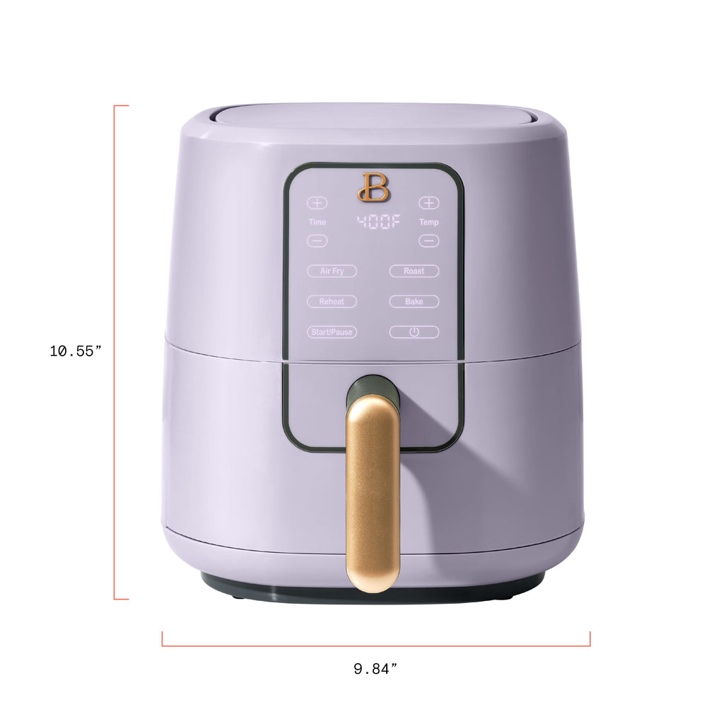 Beautiful 3 Qt Air Fryer with TurboCrisp Technology, EverGood Non-Toxic Ceramic Nonstick Coating, Chocolate by Drew Barrymore