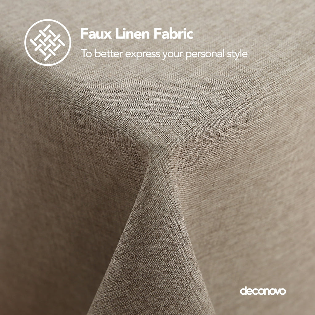 Deconovo Square Tablecloth with Waterproof Finish, Easy-Clean Polyester Table Cover, 54 x 54 Inch, Dark Gray