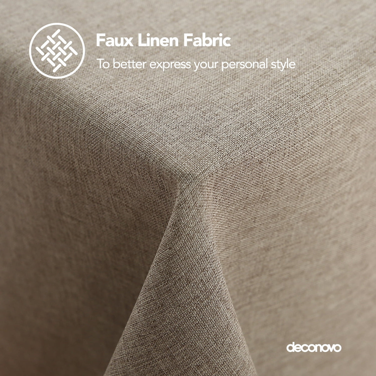 Deconovo Square Tablecloth with Waterproof Finish, Easy-Clean Polyester Table Cover, 54 x 54 Inch, Dark Gray