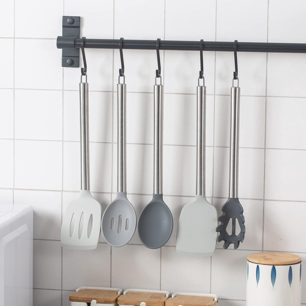COOK WITH COLOR Kitchen Utensils Set, 10-Piece Cooking Utensils with Holder, Teal