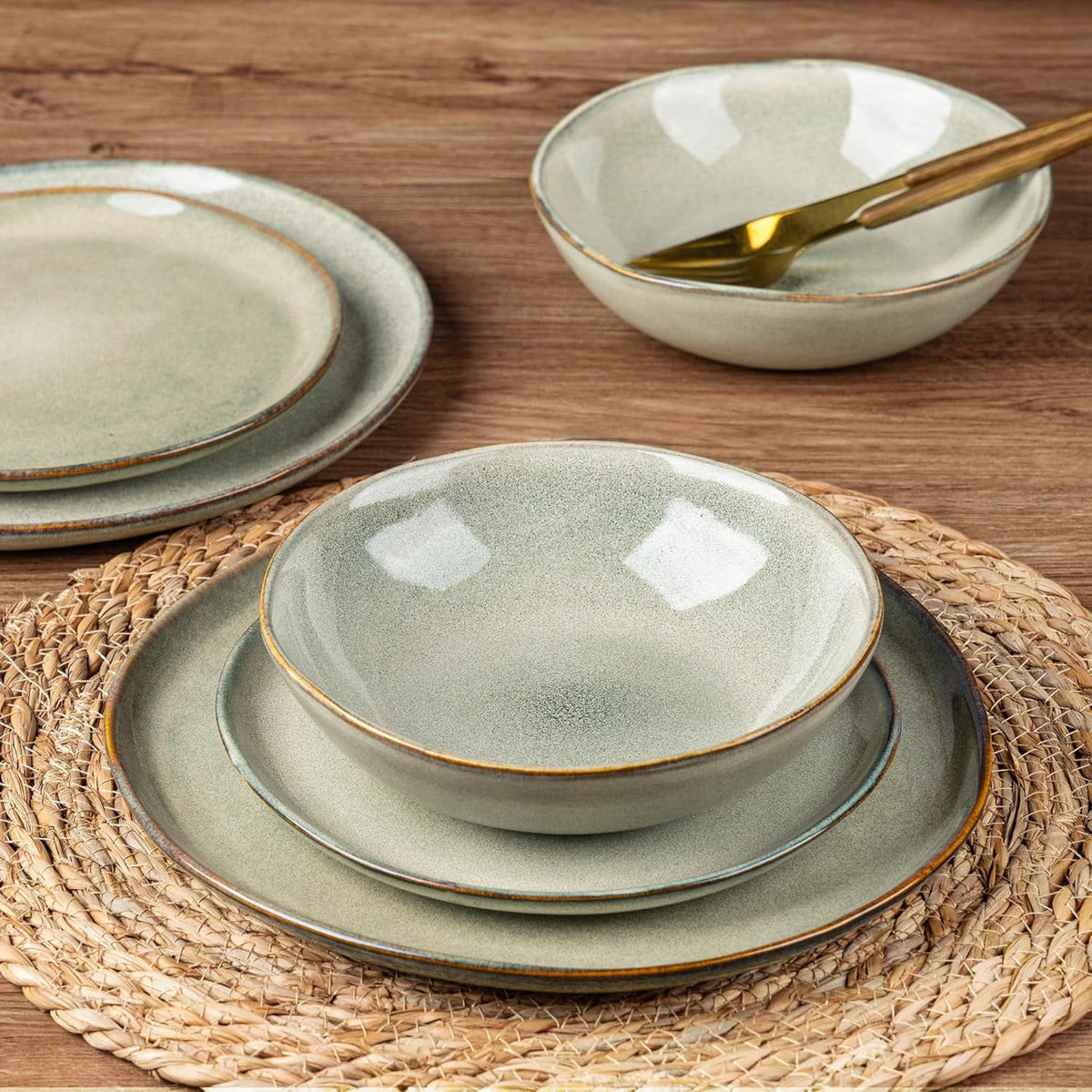 AmorArc Ceramic Cereal Bowls Set of 6, 24 oz Handmade Stoneware Bowls Set for Cereal Soup Salad, Stylish Kitchen bowls for Meal, Dishwasher & Microwave Safe, Reactive Glaze-Pearl White