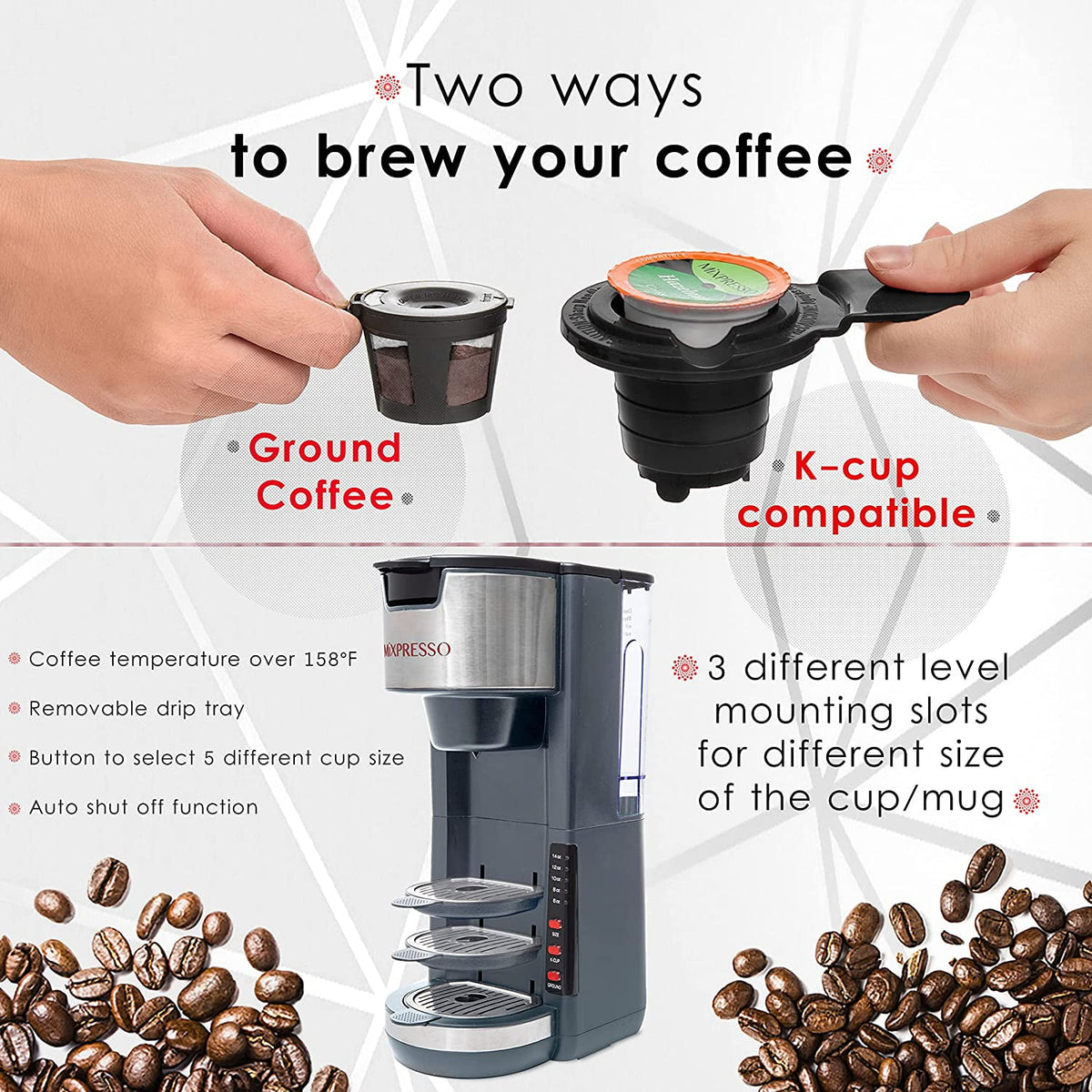 Mixpresso Single Serve Coffee Brewer, White