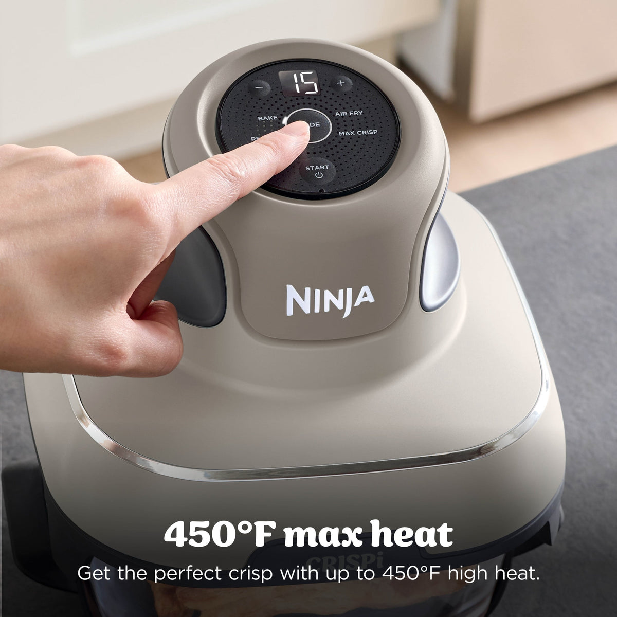 Ninja Crispi Glass Air Fryer 4-Qt, 4-in-1, Air Fry Bake Recrisp, Portable, Dishwasher Safe, FN101ST Stone