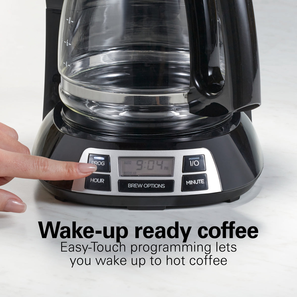Hamilton Beach Bold Brew 12-Cup Programmable Drip Coffee Maker Machine with Glass Coffee Pot, Black