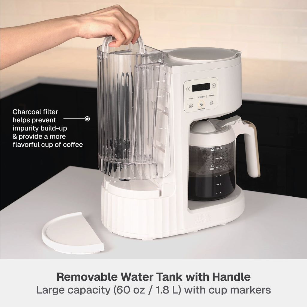 Thyme & Table 12-Cup Programmable Drip Coffee Maker, 60oz Water Reservoir, Atlantic Blue