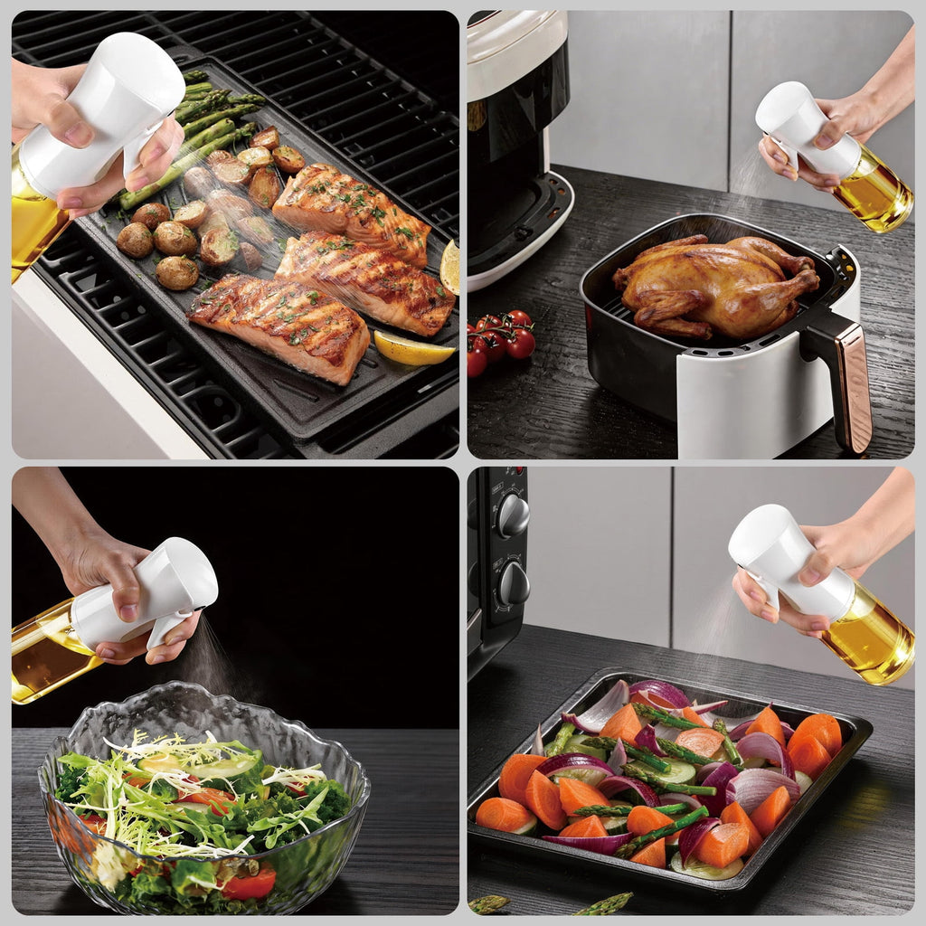 AGCAN Oil Sprayer for Cooking, 2 Pack Glass Olive Oil Sprayer Mister 220ml/7.4oz Glass Oil Dispenser for Air Fryer, BBQ, Baking, Salad