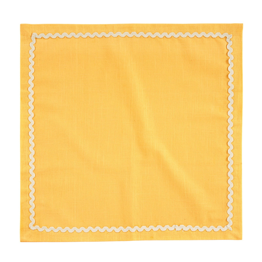 Fingercraft Cloth Napkin, Soft Quality Cotton Linen Blend Fabric, Dinner Napkins with Premium White Lace, 6 Pack, 20”x20” Aqua