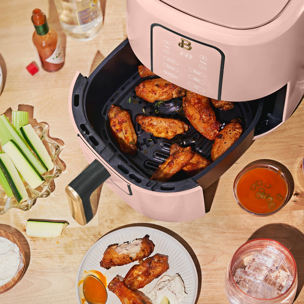 Beautiful 3 Qt Air Fryer with TurboCrisp Technology, EverGood Non-Toxic Ceramic Nonstick Coating, Chocolate by Drew Barrymore