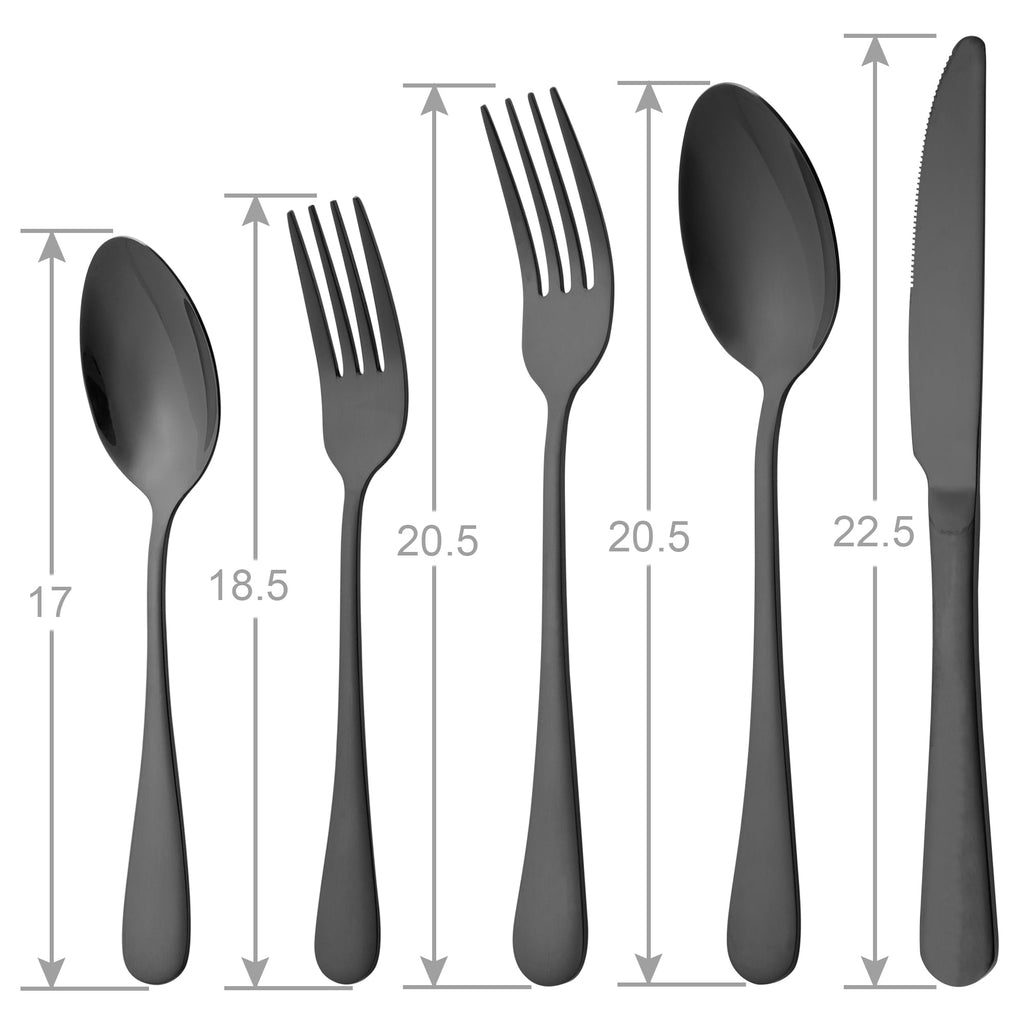 20 Piece Silverware Set, ENLOY Stainless Steel Solid Flatware Cutlery for 4, Modern & Elegant Design, High Quality Gift