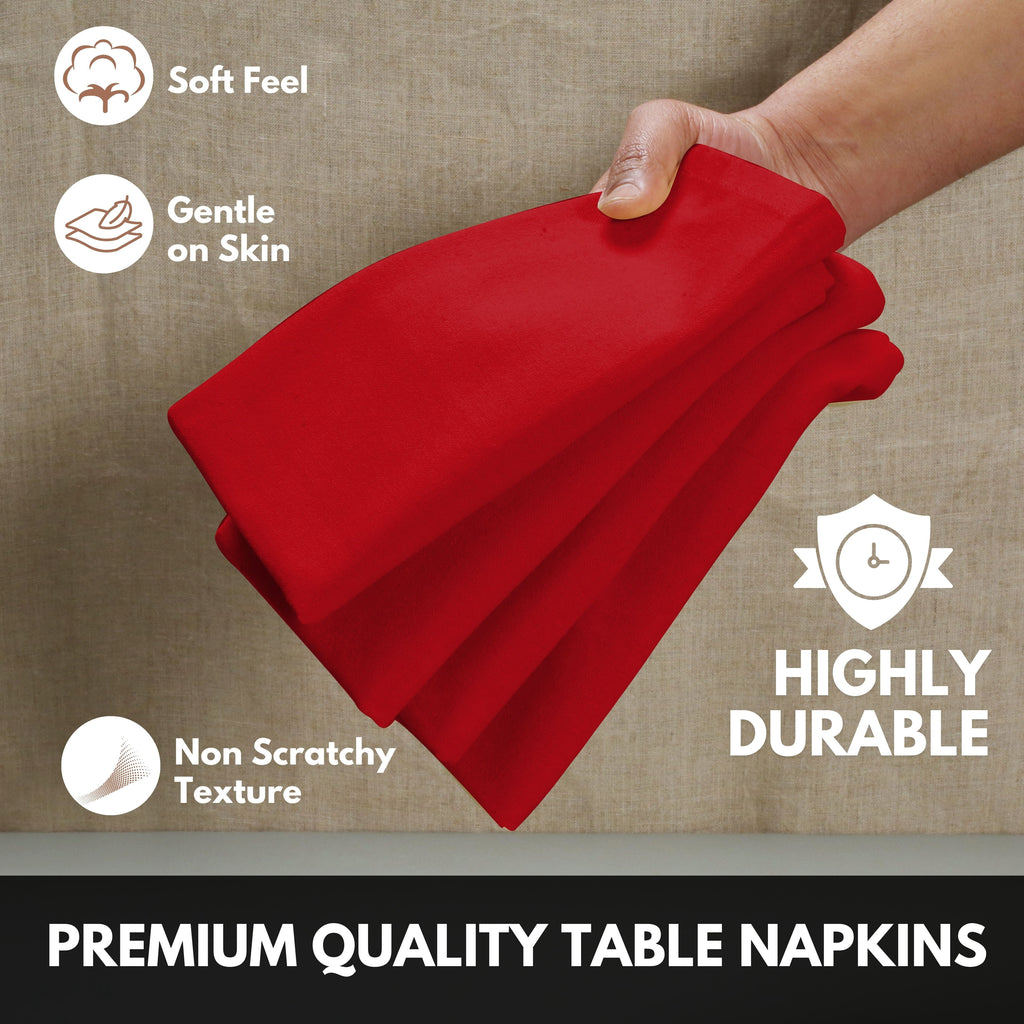 Softopia Cotton Dinner Table Fabric Napkins 17"x17", Set of 12 - Light Blue