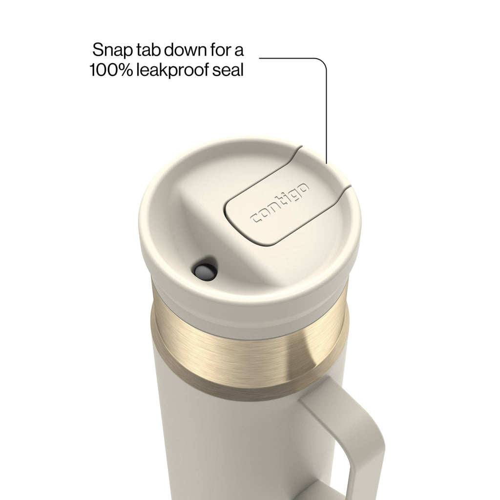Contigo 20oz SnapSeal Insulated Stainless Steel Tumbler, Oatmilk Cream/Champagne