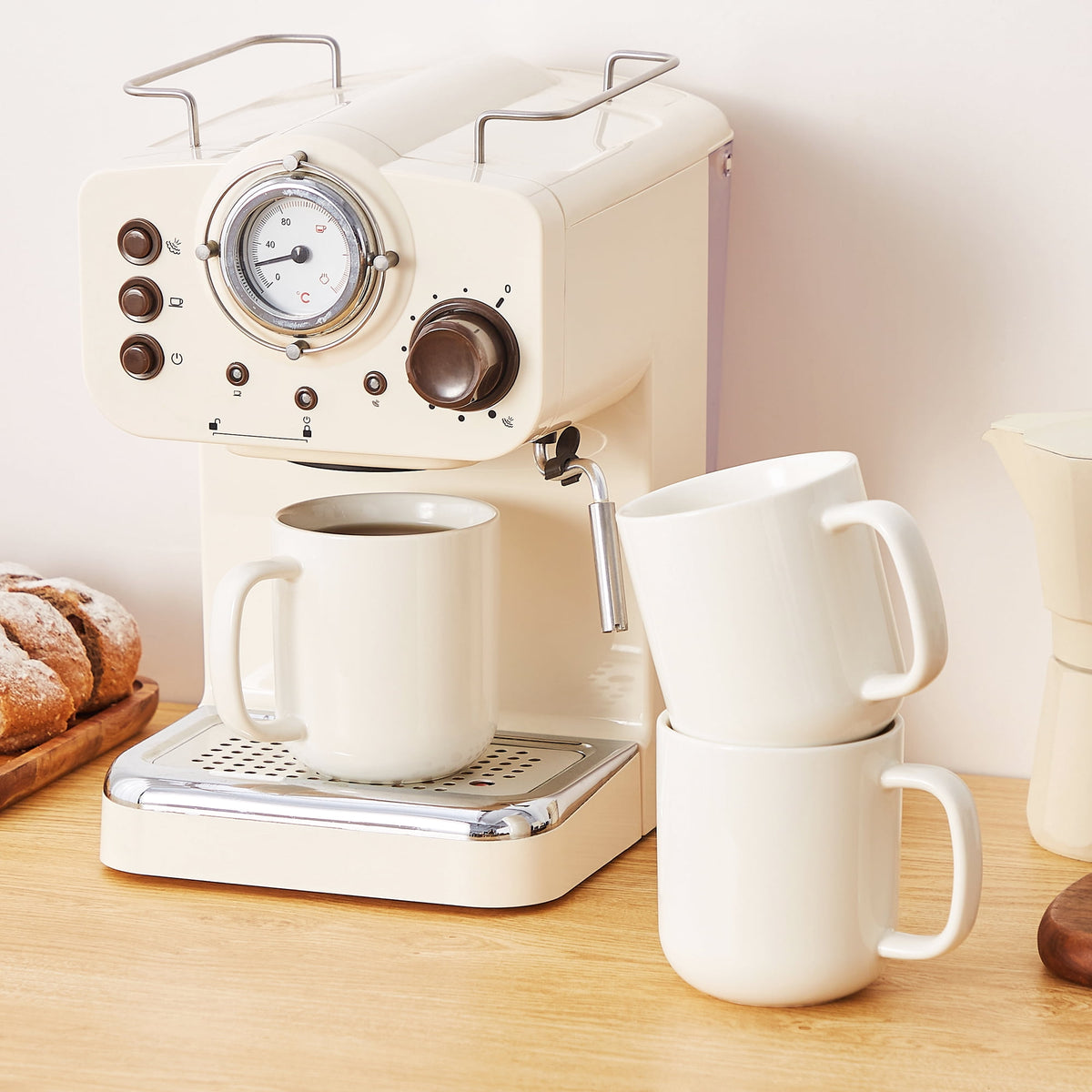 Malacasa Porcelain Coffee Mugs Set, 12 oz Coffee Cups Set of 4, Dishwasher & Microwave Safe, White