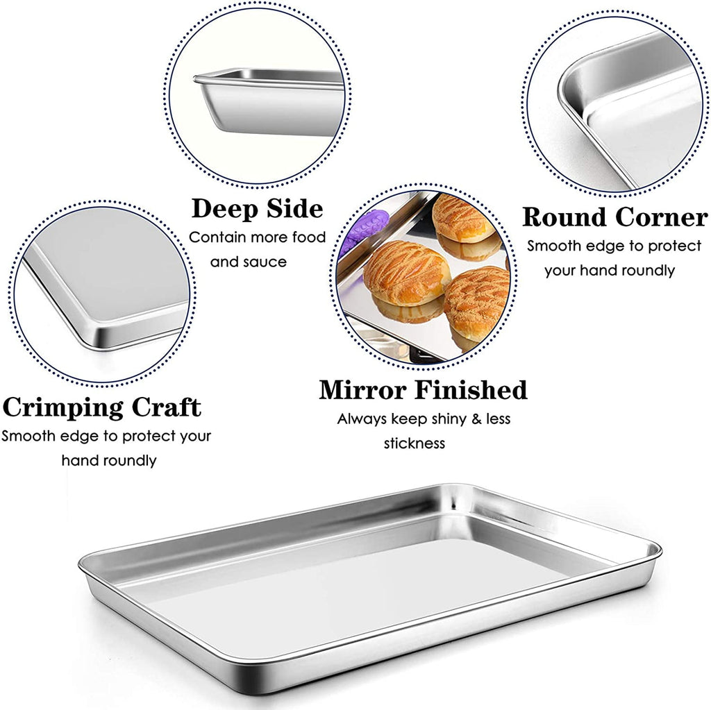 Vesteel 20" x 14" x 1" Extra Large Baking Sheet Set of 2, Heavy Duty Stainless Steel Cookie Sheet Baking Pan for Oven, Non-Stick & Dishwasher Safe