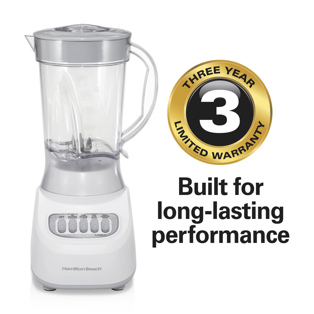 Hamilton Beach Smoothie Blender, 48 oz BPA-Free Jar 650 W 12-Function Countertop Blender for Kitchen, Black