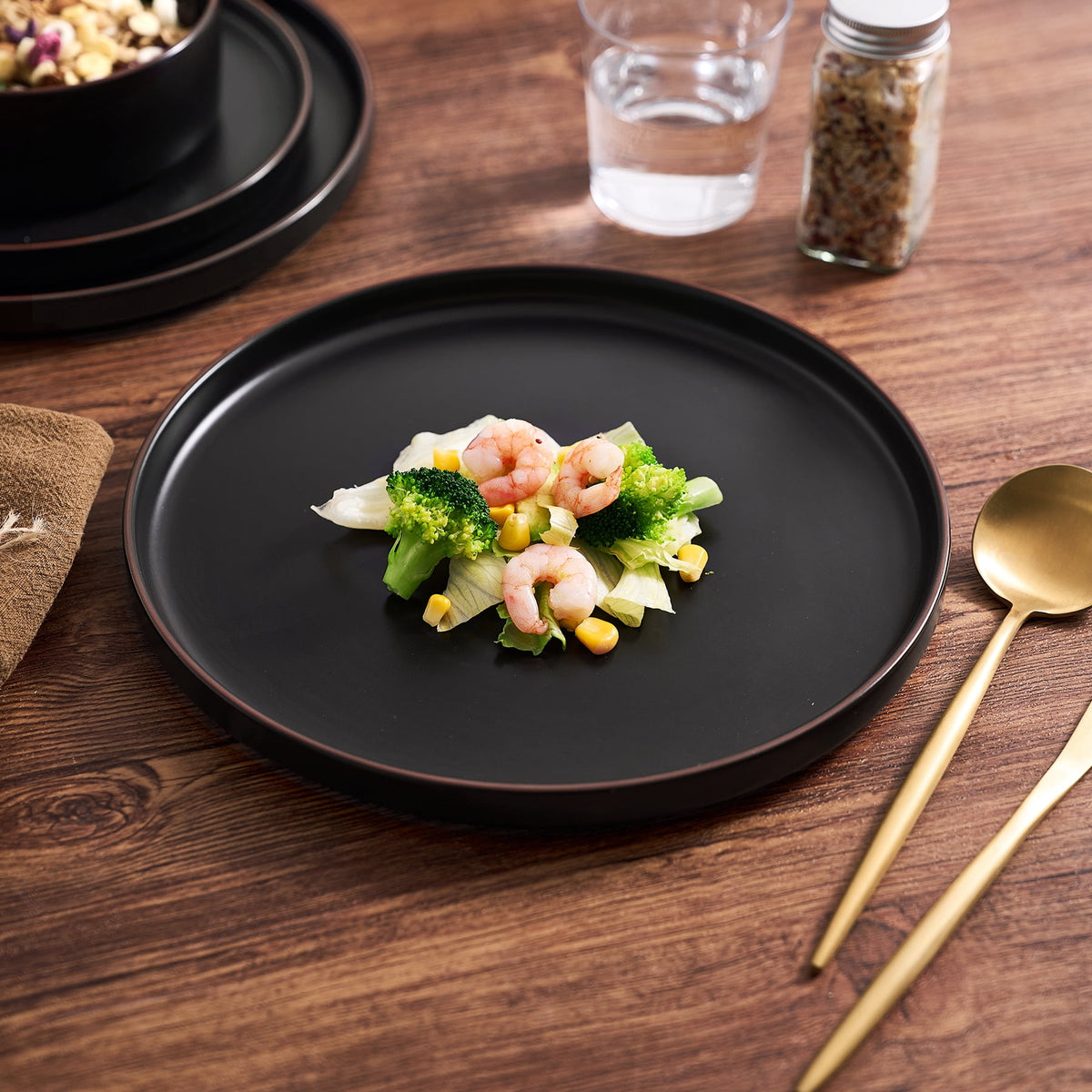 Famiware Nebula Stoneware Dinnerware Sets, 12-Piece Dish Set, Multi-color