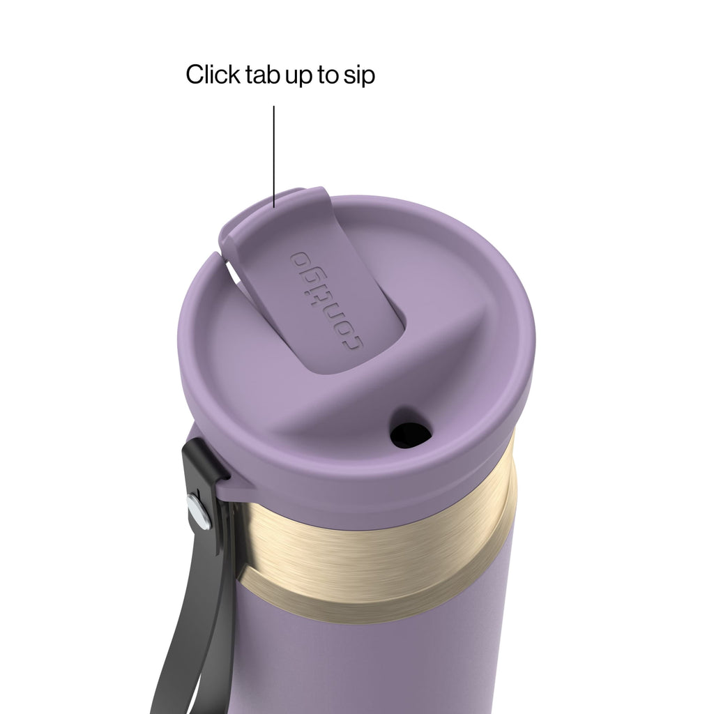 Contigo 16oz SnapSeal Insulated Stainless Steel Water Bottle, Licorice Black/Bronze