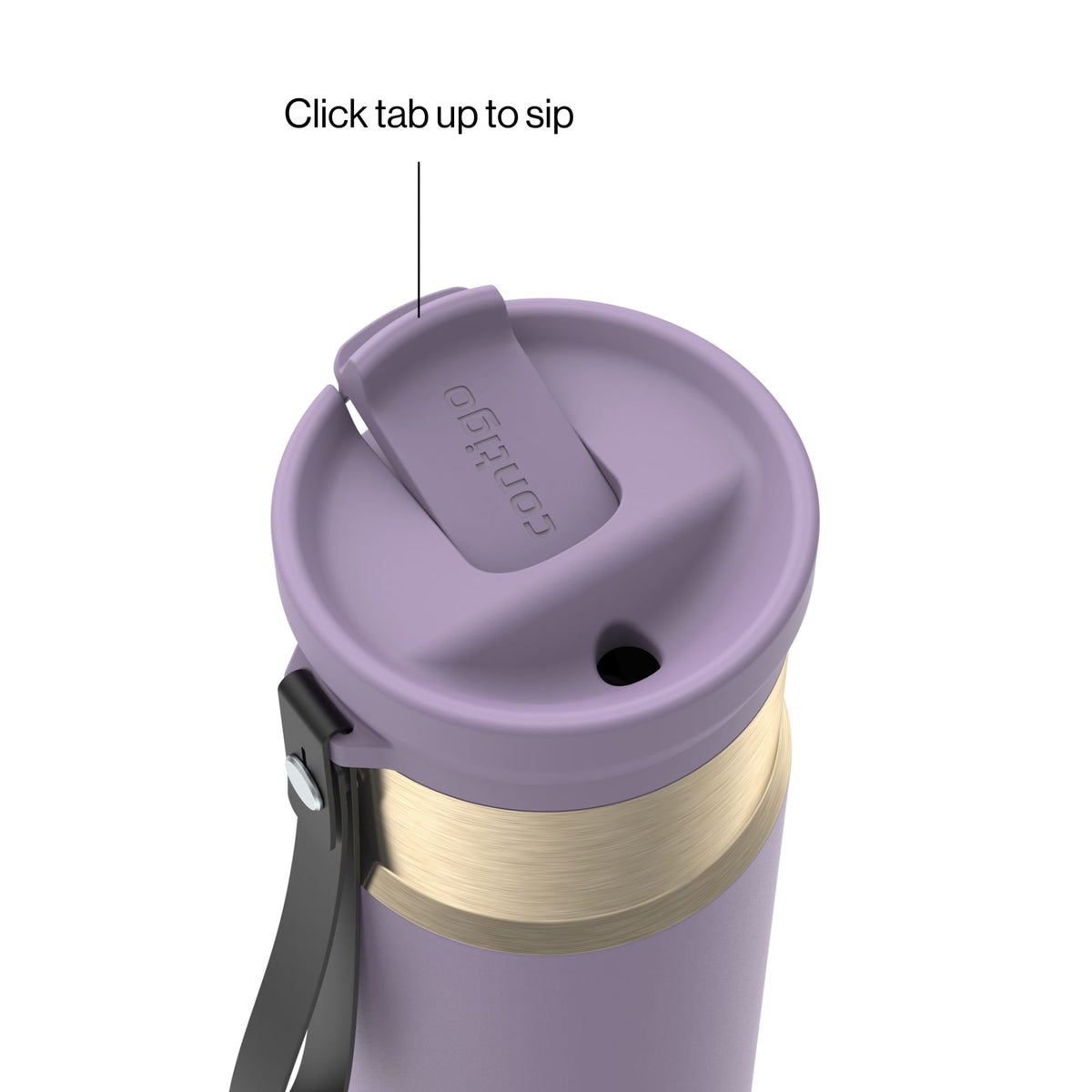 Contigo 24oz SnapSeal Insulated Stainless Steel Water Bottle with Straw, Licorice Black/Bronze