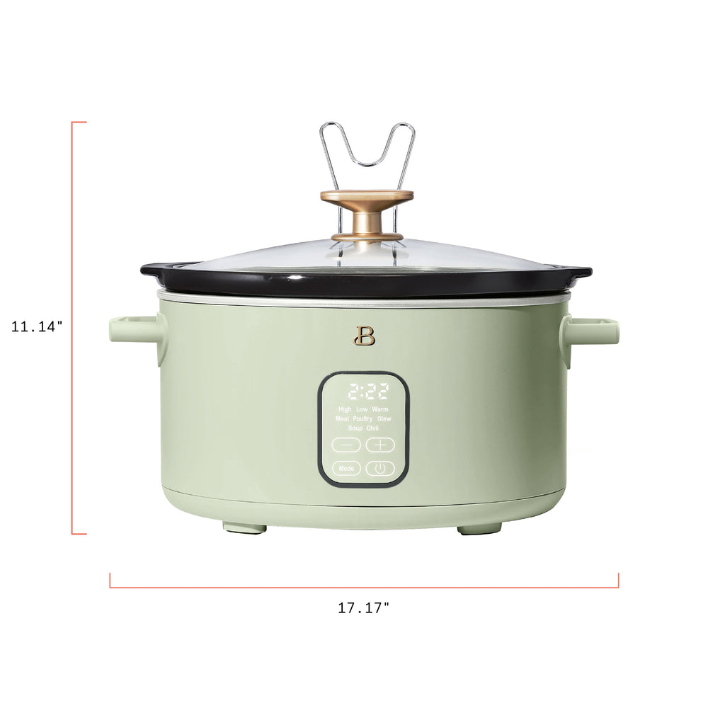 Beautiful 6 Qt Programmable Slow Cooker, Thyme Green by Drew Barrymore