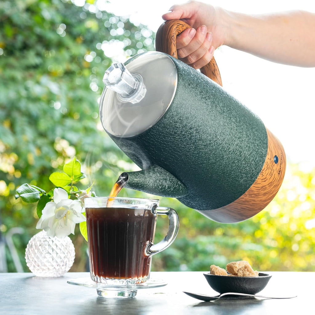 Mixpresso Percolator Coffee Pot Electric 10 Cup, Stainless Steel Coffee Maker, Coffee Percolator Electric With Keep Warm Function, 10 Cups Stainless Steel Perculator With Basket (Shiny Blue)