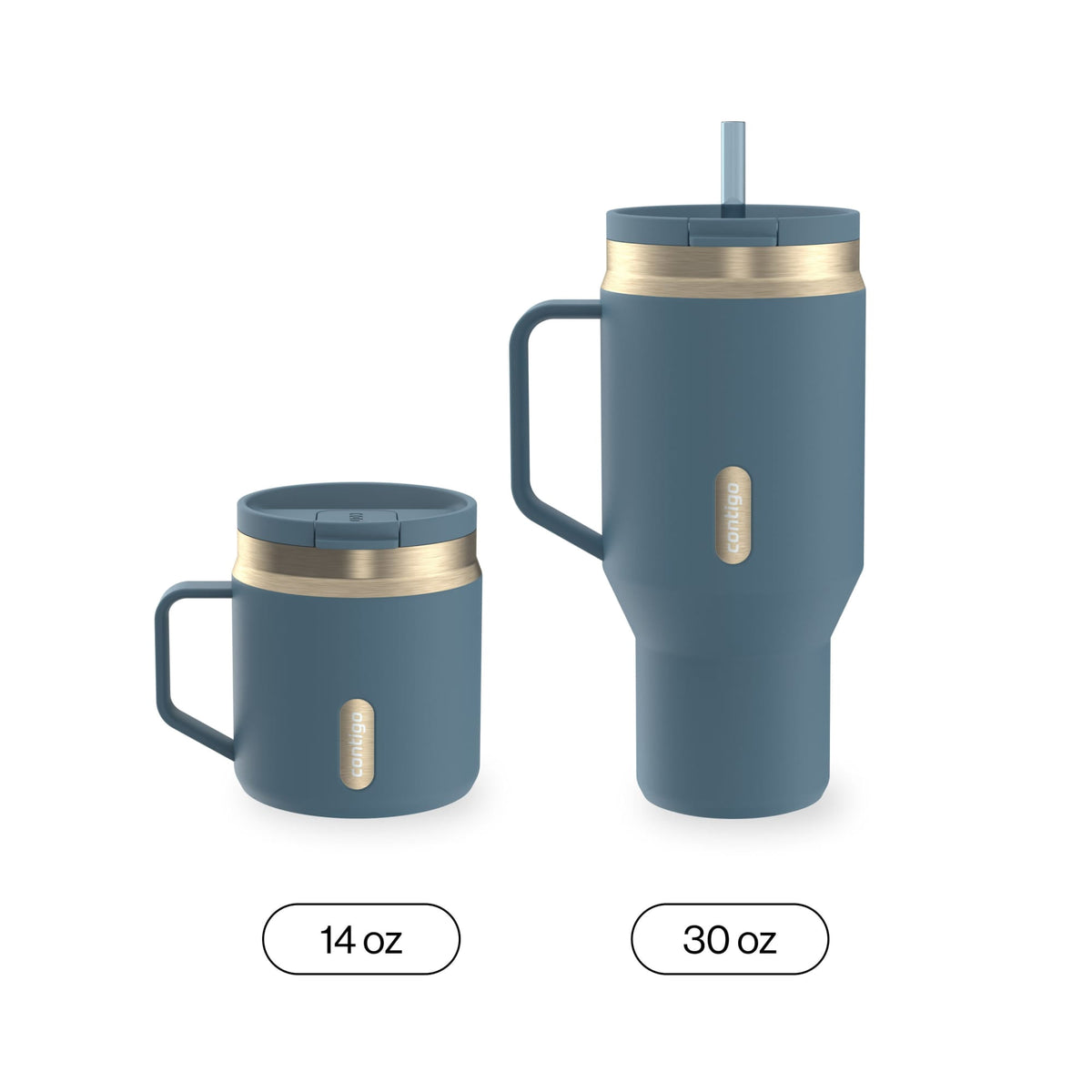 Contigo 30oz SnapSeal Insulated Stainless Steel Tumbler with Straw, Licorice Black/Bronze