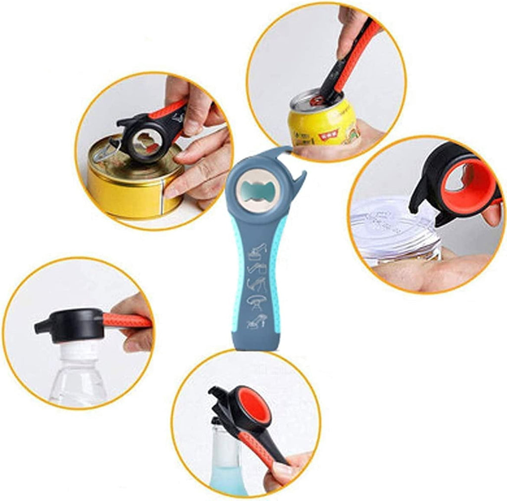 BAODELI Bottle Opener for Arthritic Hand Jar Opener for Old People Children Women Those with Weak Hands Multifunctional Kitchen Gadgets (Blue)