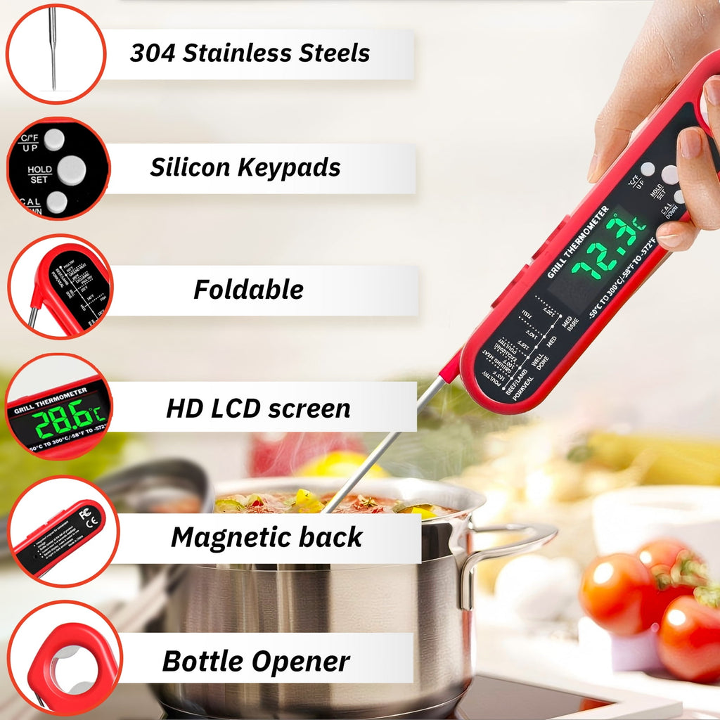 AGCAN Digital Meat Thermometer Instant Read Food Thermometers for BBQ Grilling Cooking