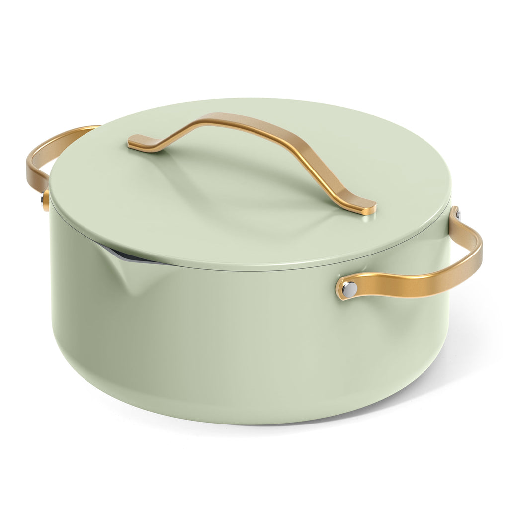 Beautiful 12-Piece Cookware Set, Pots and Pans with Strainer Lids and EverGood Ceramic Nonstick Coating, White Icing by Drew Barrymore