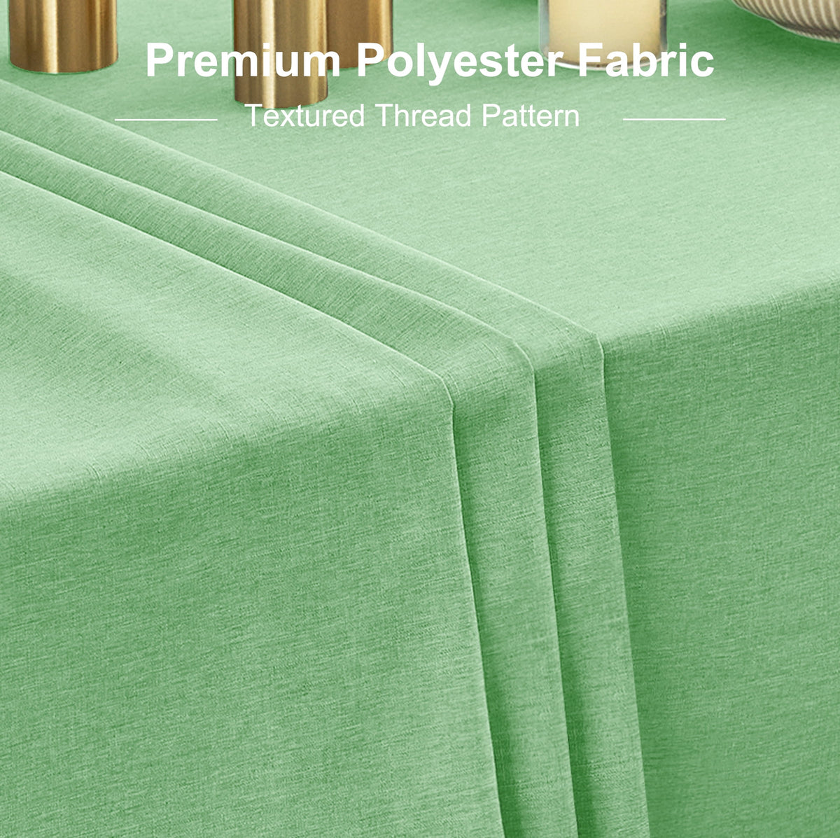 Inosoo Faux Linen Textured Rectangle Tablecloth - 60 x 84 inch Waterproof & Machine Washable Linen-Look Cloth Table Cover, White