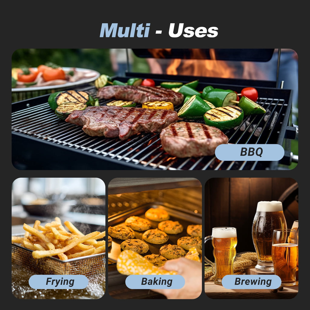 INKBIRD Meat Thermometer with Stainless Steel Probe and LCD Display, Foldable Probe Instant Read Waterproof Digital Food Thermometer , -58°F to 572°F