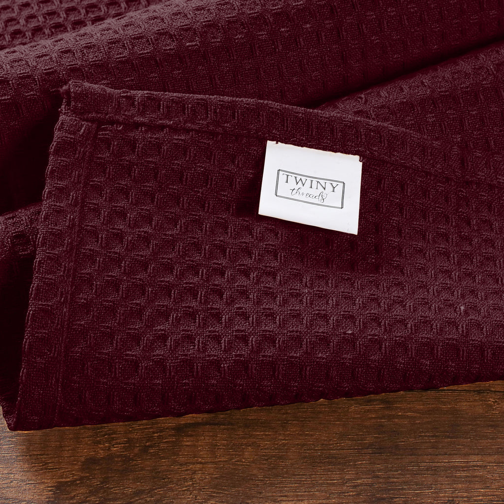 Twiny Threads Waffle Kitchen Towel 16"x26" Set of 4 - Brown