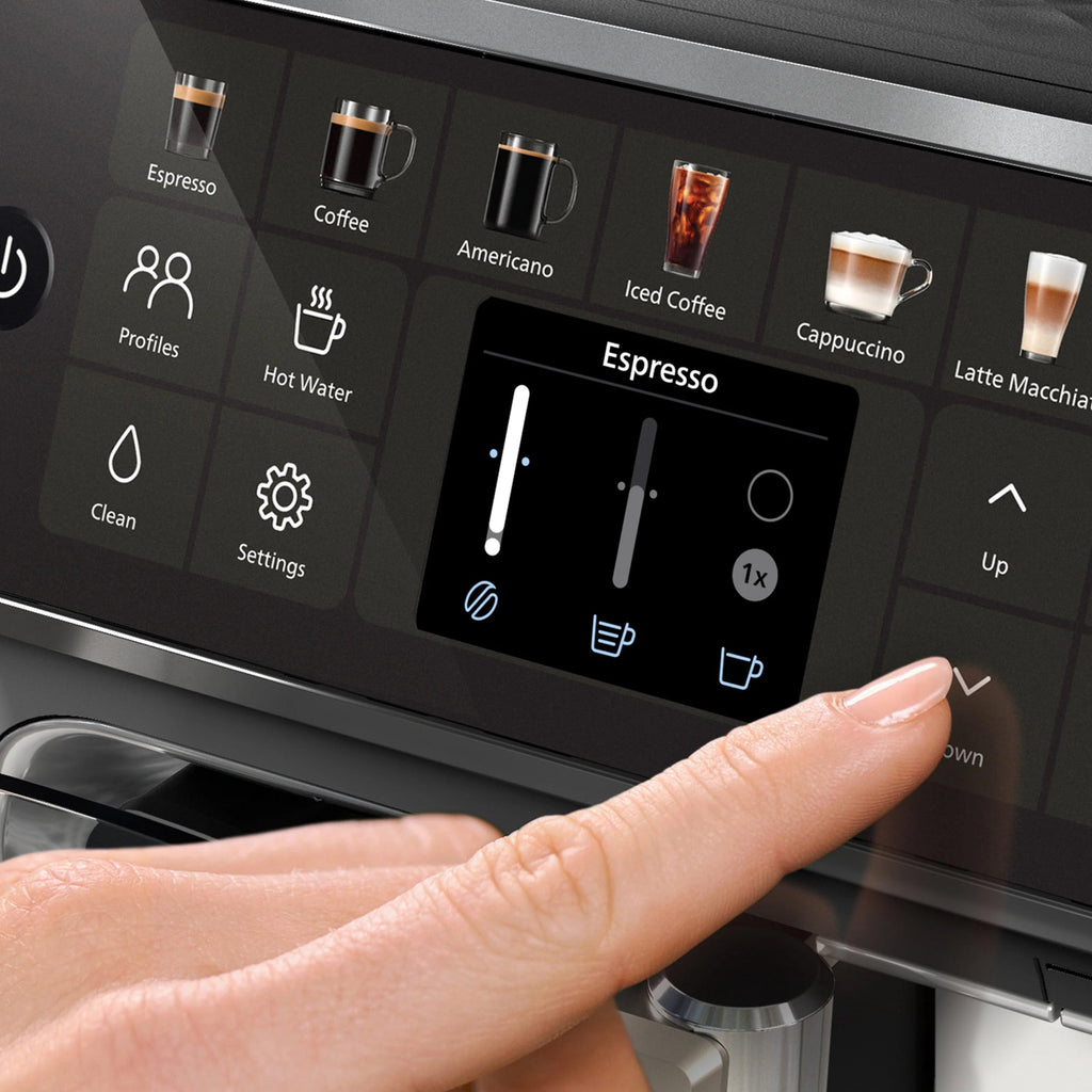 PHILIPS Series 4400 Fully Automatic LatteGo Espresso Machine, SilentBrew Technology, Quick Start. Aromatic Coffee from Freshly Ground Beans, 12 Hot and Iced Drinks, Black Chrome (EP4447/90)