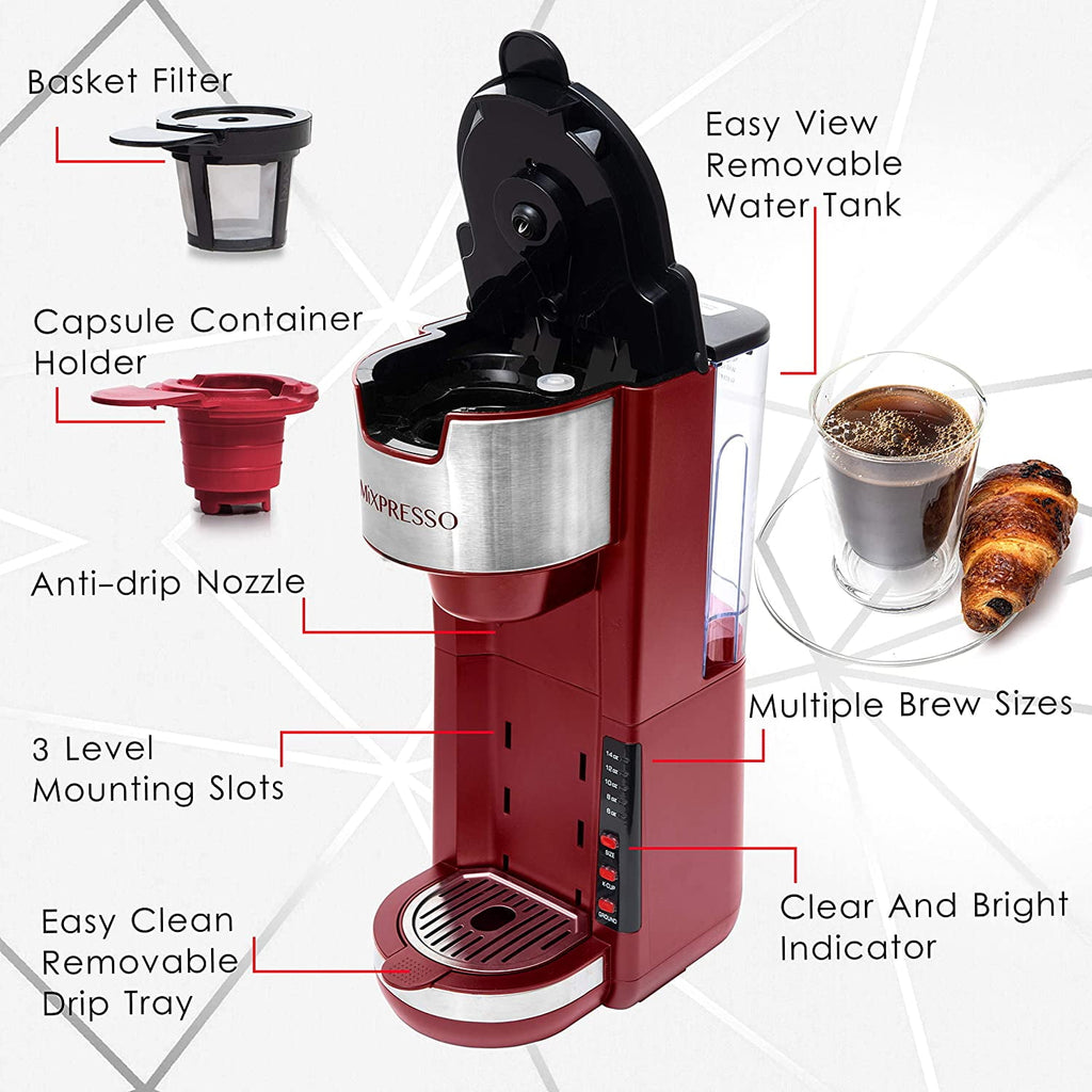 Mixpresso Single Serve Coffee Brewer, White