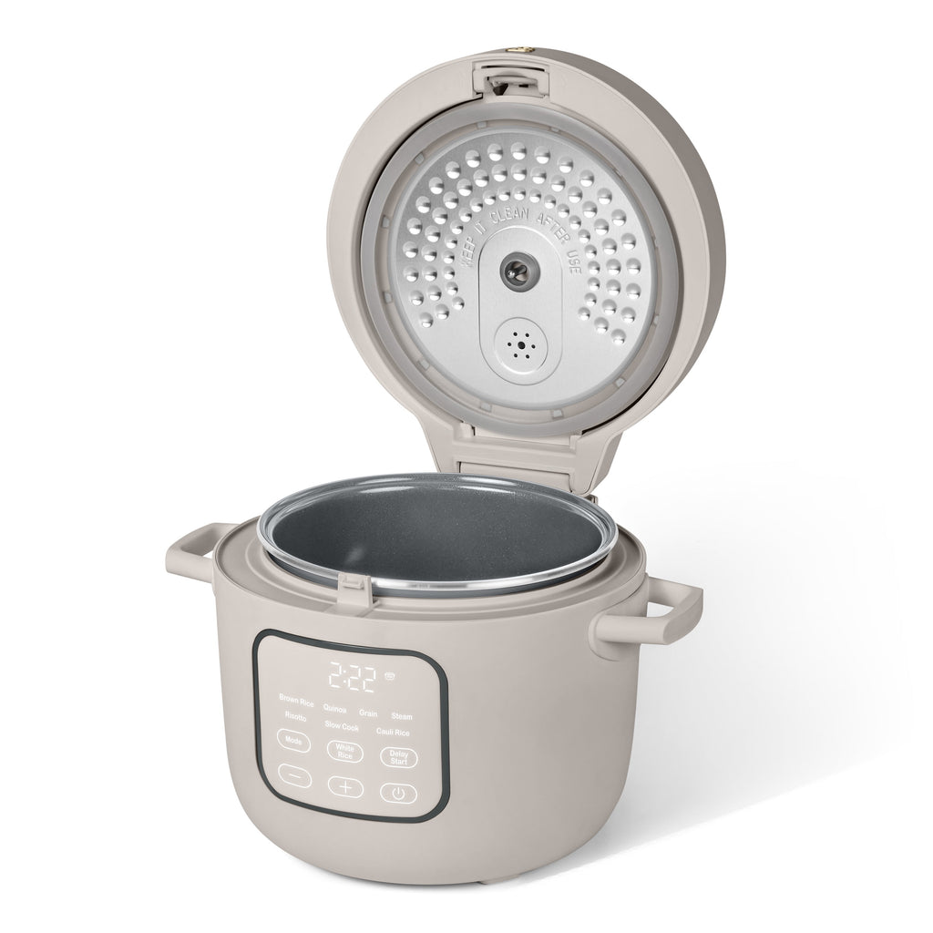 Beautiful 14-Cup Cooked, 6-Cups Uncooked Electric Rice and Grain Cooker, EverGood Ceramic Nonstick Coating, Thyme Green by Drew Barrymore