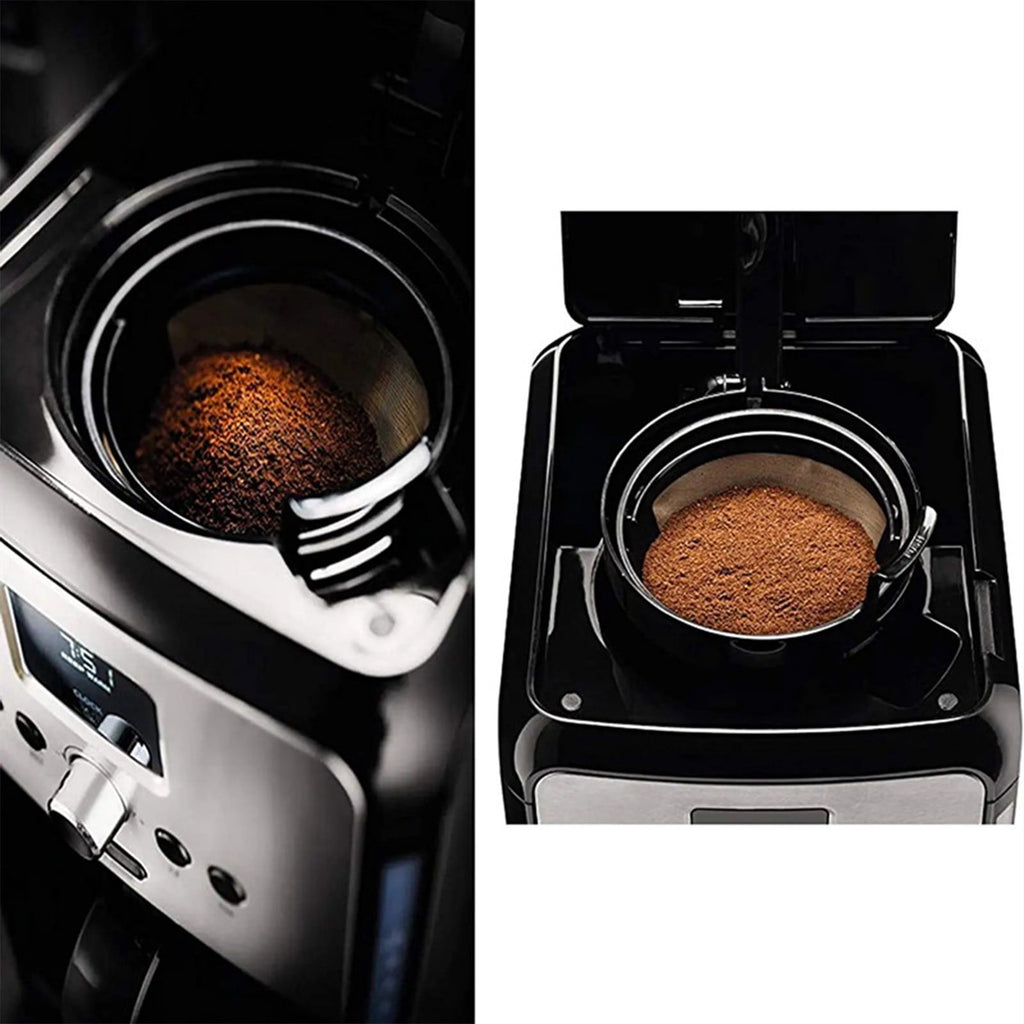 RKZDSR Reusable Stainless Steel Coffee Filter - Basket Design for 8-12 Cup Coffee Makers and Independent Brewing