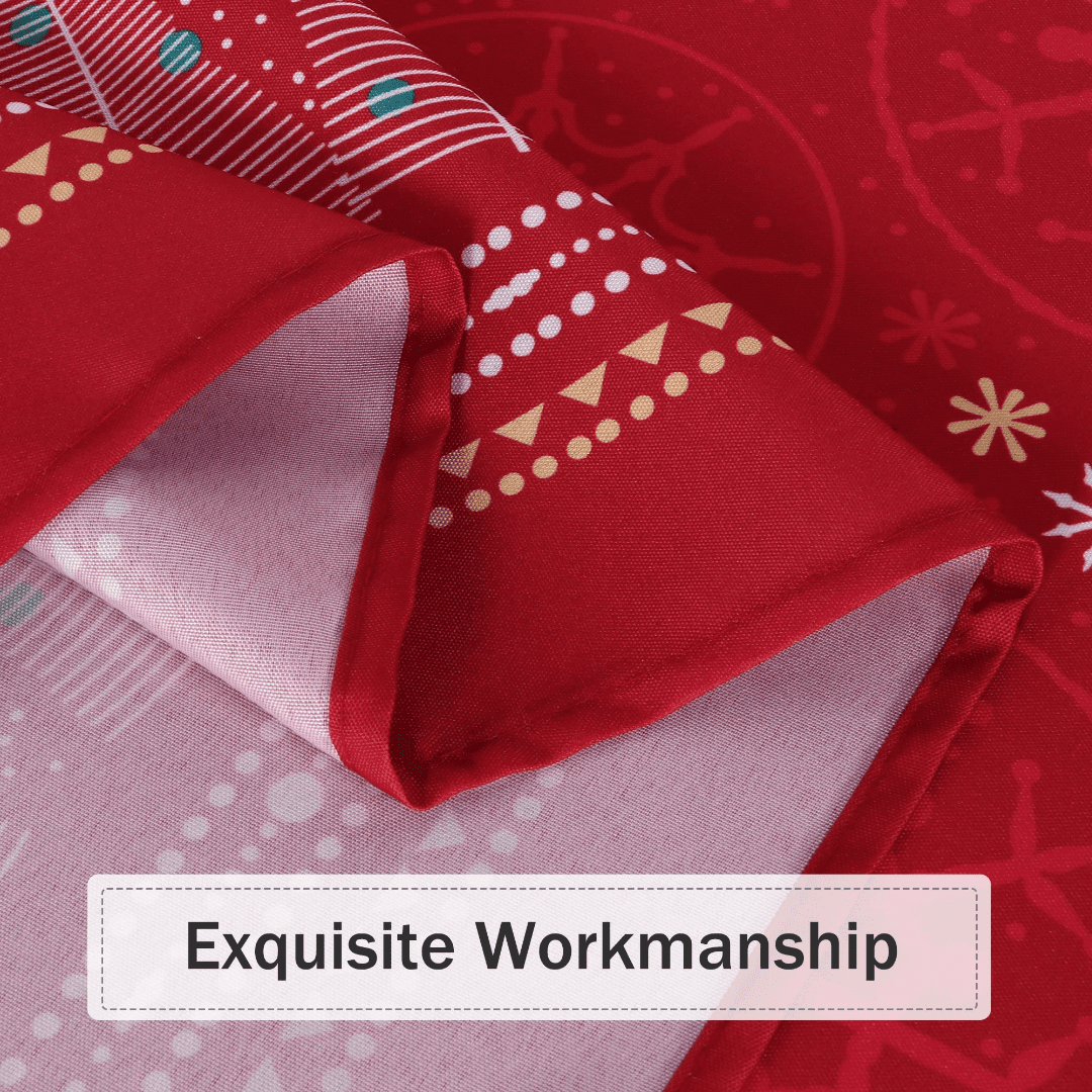 LUSHVIDA Printed Christmas Tablecloths Rectangle Xmas Tree Table Cover Table Cloth Water Resistant Washshable Stain Resistant Decorative Tablecloth for Dining Festival - 60x84 inch 1 Pc