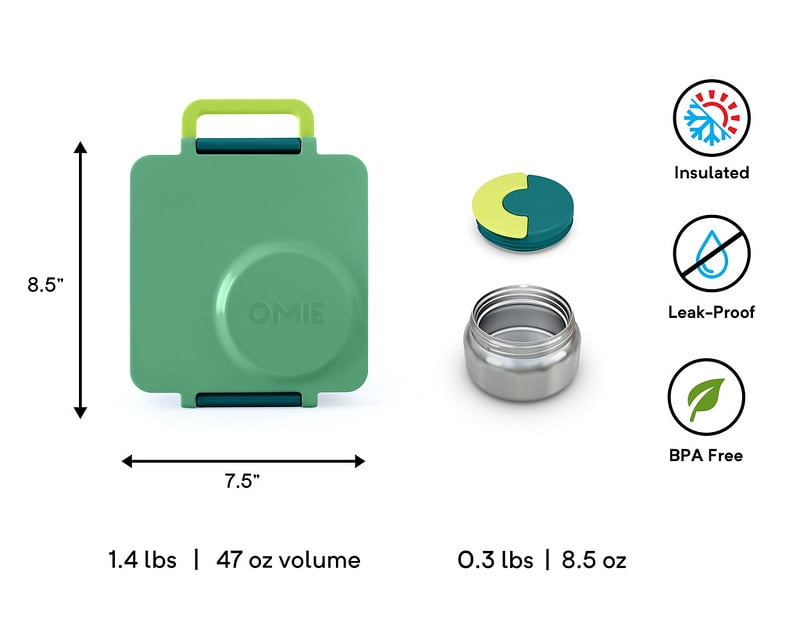 OmieBox Bento Box for Kids - Insulated Bento Lunch Box with Leak Proof Thermos Food Jar - Blue Sky by OmieLife