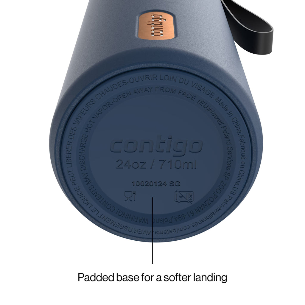 Contigo 24oz SnapSeal Insulated Stainless Steel Water Bottle with Straw, Licorice Black/Bronze