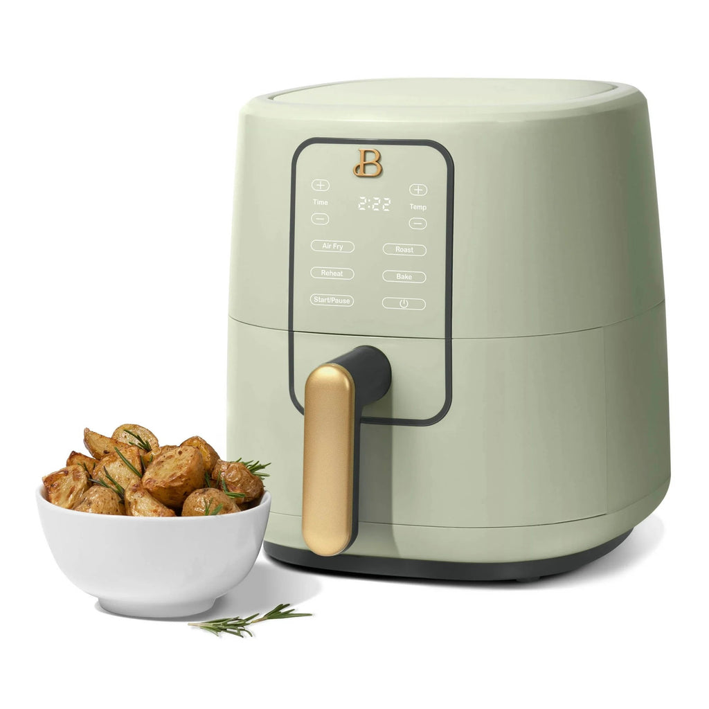 Beautiful 3 Qt Air Fryer with TurboCrisp Technology, EverGood Non-Toxic Ceramic Nonstick Coating, Chocolate by Drew Barrymore