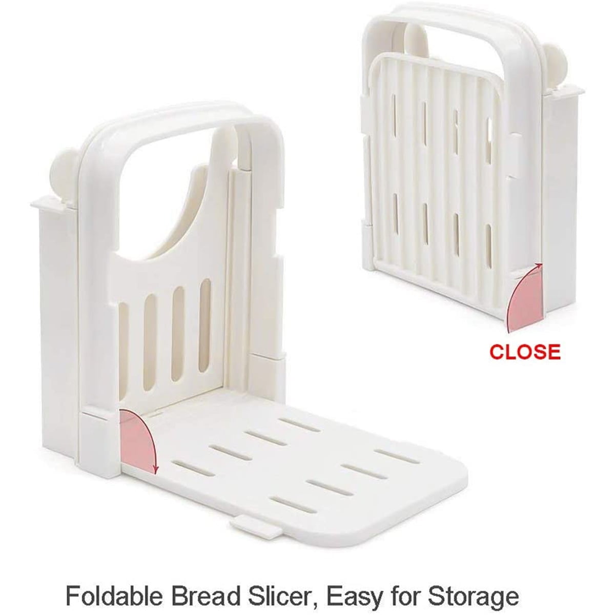 Xiyztok Bread Slicer Foldable Toast Slicer Tool Adjustable Toast Loaf Slicing Machine Plastic Bread Cutting Guide Tools for Homemade Bread Kitchen Baking Tool