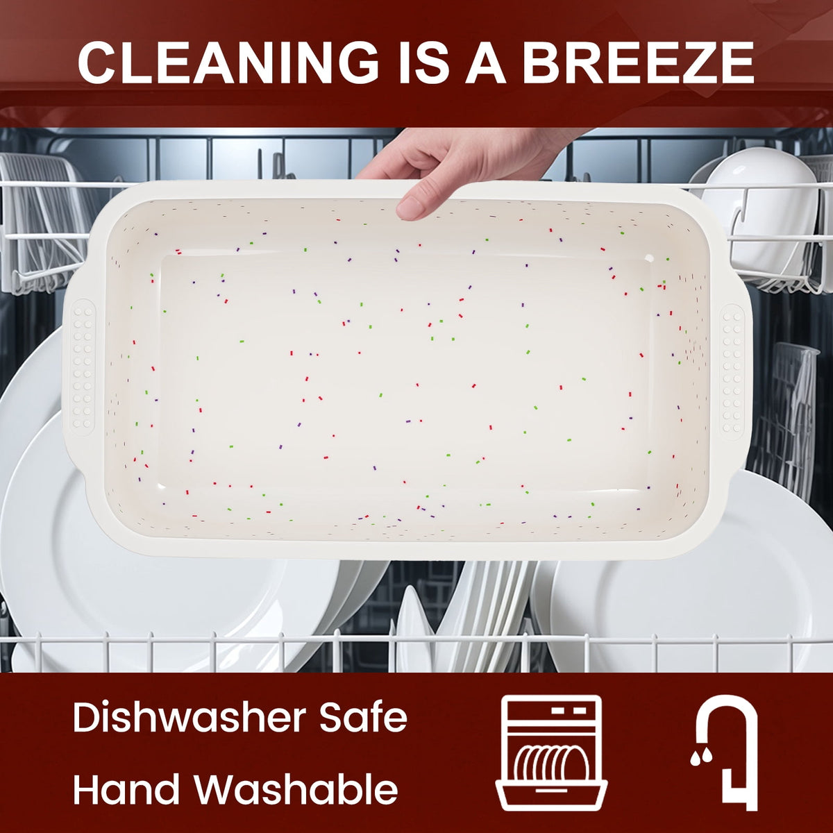 CAKETIME Silicone Bread Loaf Pan Nonstick Silicone Loaf Pans for Baking Large Bread Mold with Metal Reinforced Frame