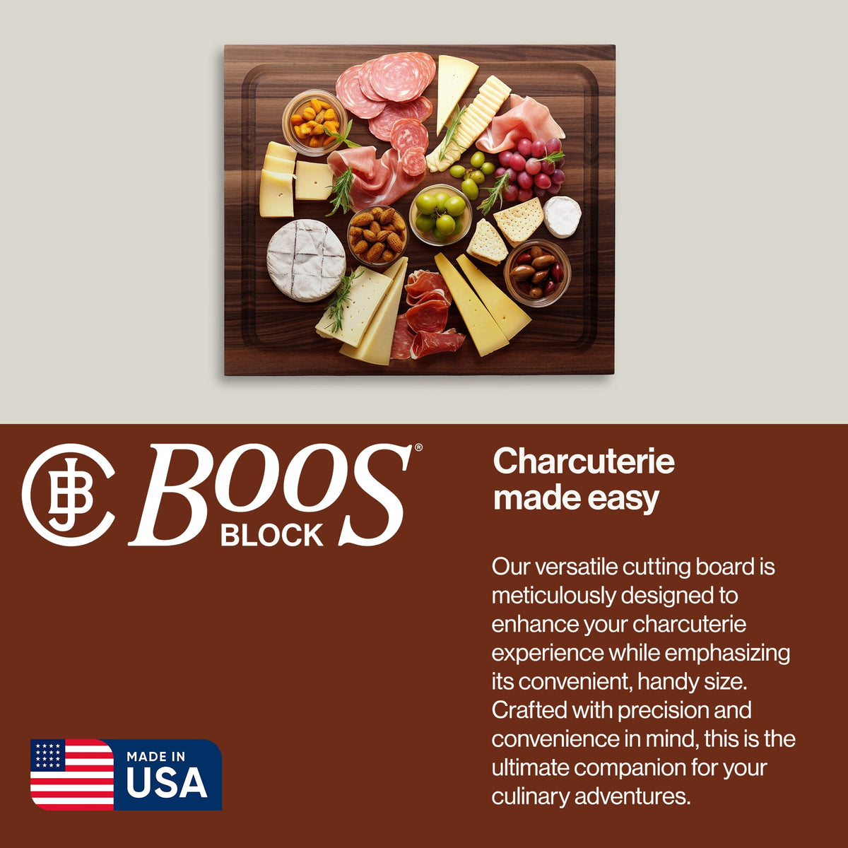 John Boos BBQ Collection Reversible Wood Cutting Board,Juice Groove, Walnut