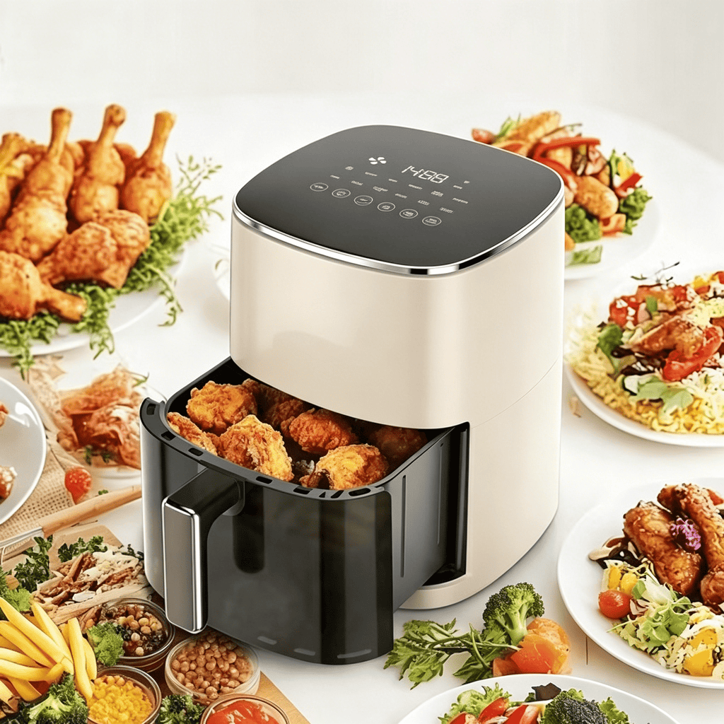Air Fryer, 6-Quart Smart Air Fryer, 12-in-1 Functions - Air Fry, Roast, Reheat, Dehydrate, Bake, Steam, and More, 400Â°F Max Temperature, Grey