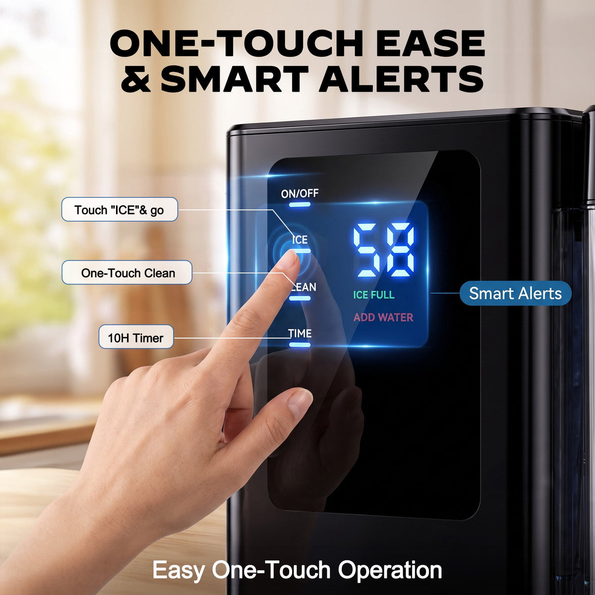 Philergo Nugget Ice Maker Countertop, 40 lbs/24H Pebble Ice Machine with 3L Water Tank, 8-Minute Ice, 1-10H Timer, Self-Cleaning, 40 dB Quiet Operation, Black