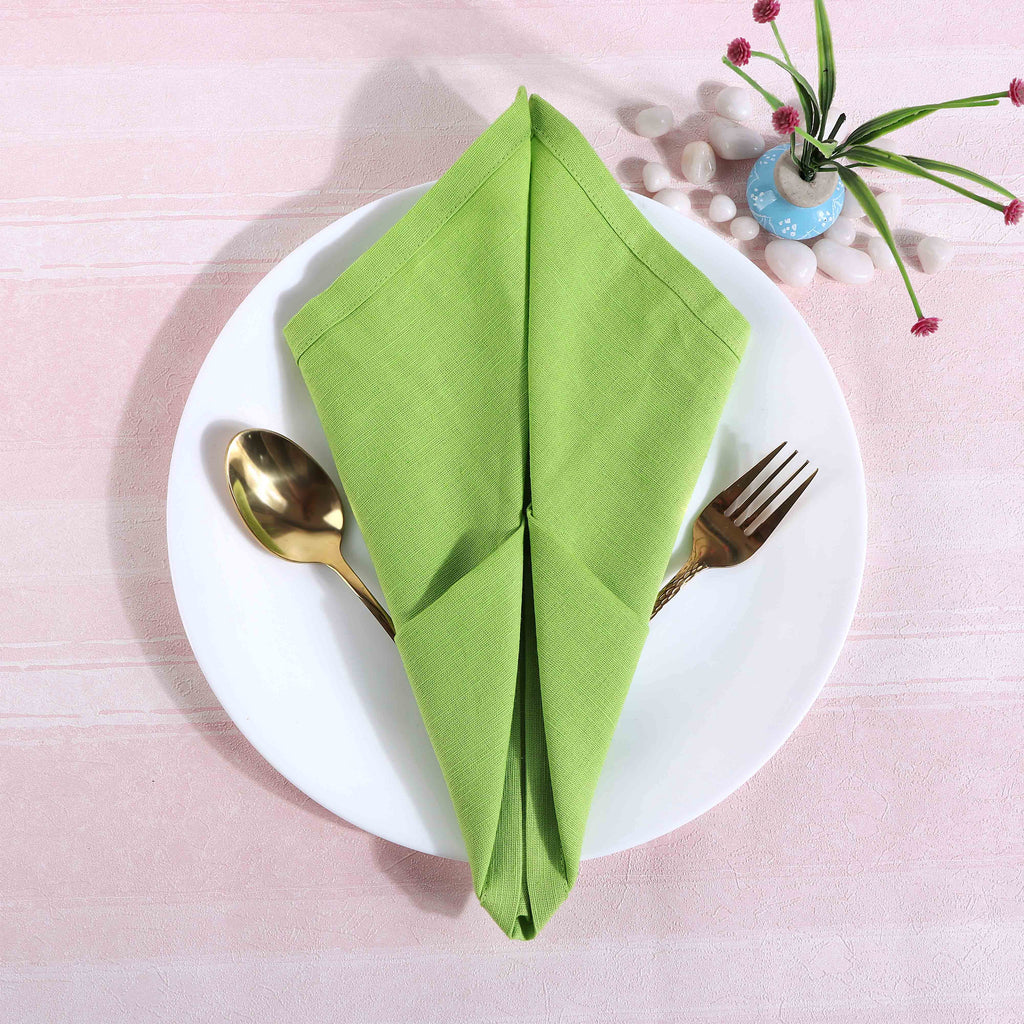 Fingercraft Cloth Napkin, Solid Color Cotton Linen Blend Table Napkins, Soft and Absorbent Fabric, Set of 12, Blush Pink