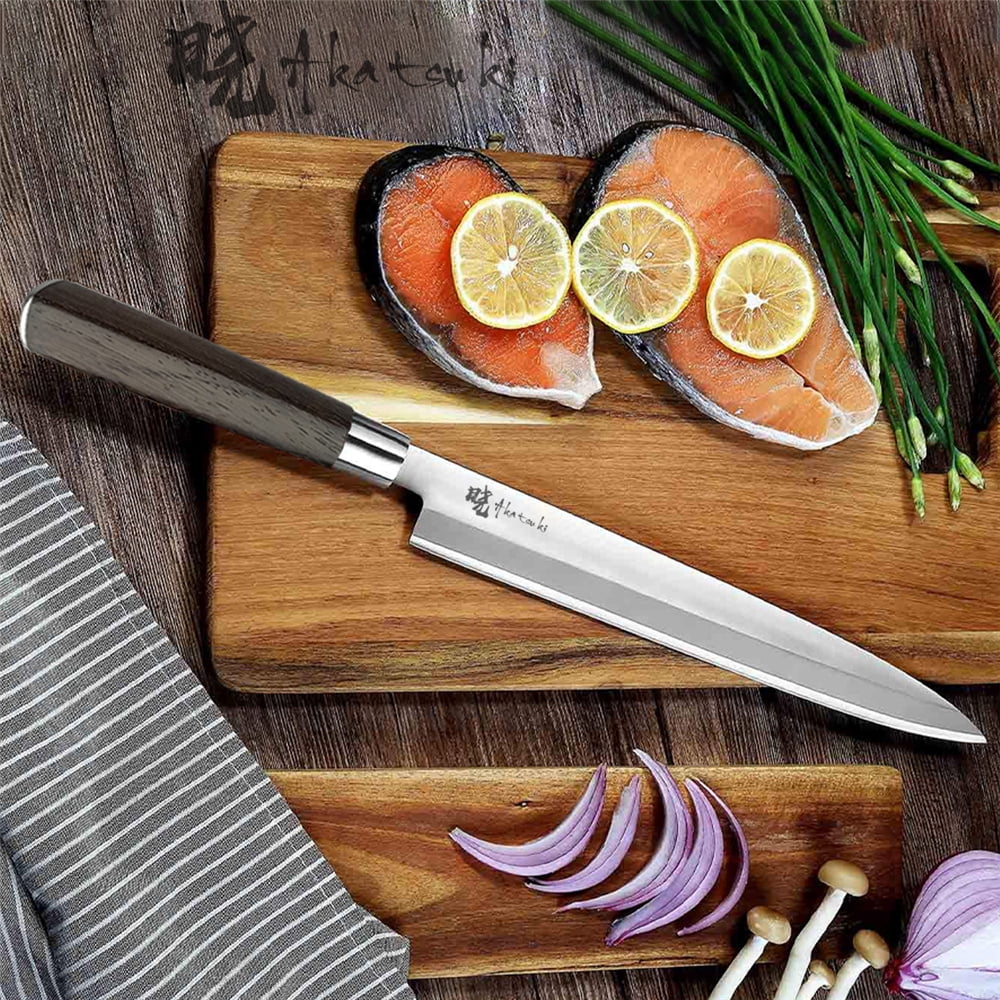 Japanese Sushi Knife 9.5inch Chef Knife for Sashimi Fish,High Carbon Stainless Steel Slicing Meat Knife with Box